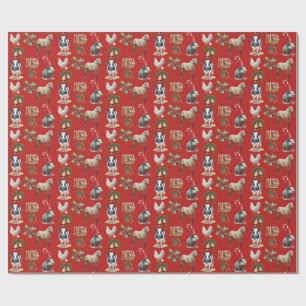 "Christmas down at the barn" Custom Color Wrapping Paper