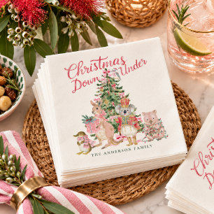 Christmas Down Under Personalized Party Napkins