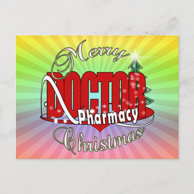 CHRISTMAS DR DOCTOR PHARMACY HOLIDAY POSTCARD (Front)