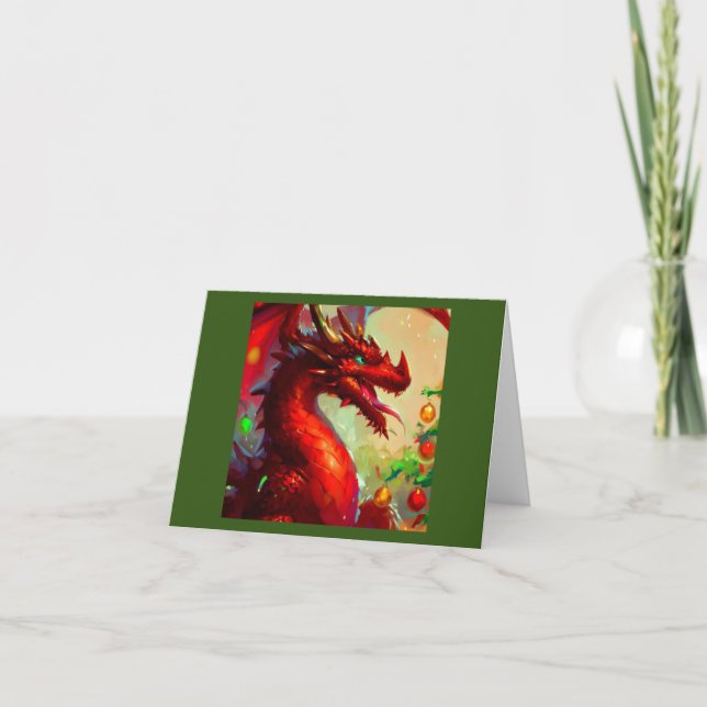 Christmas Dragon 1 Holiday Card (Front)