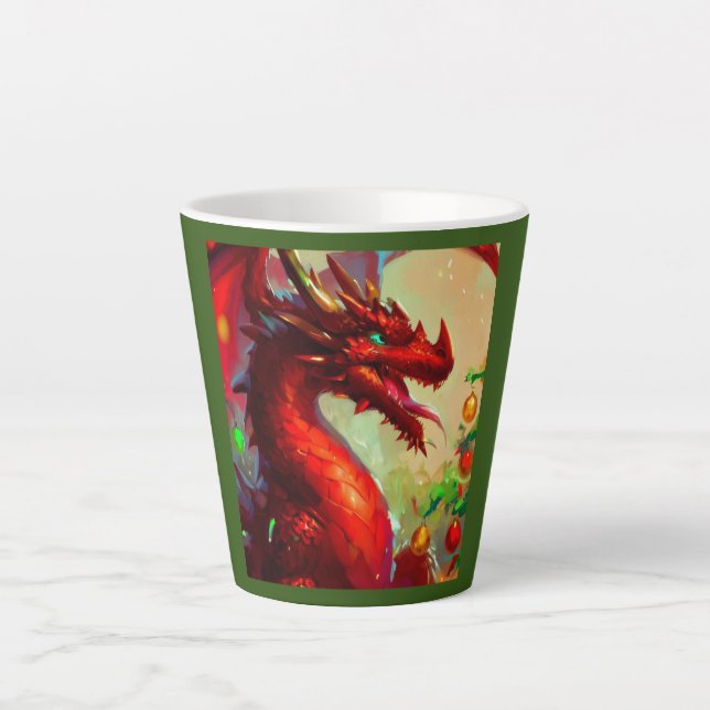 Christmas Dragon 1 Latte Mug (Front)