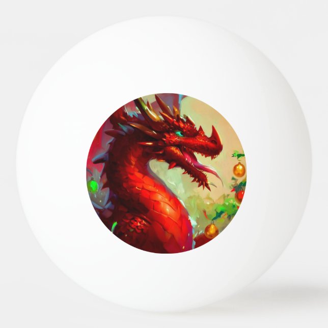 Christmas Dragon (1) Ping Pong Ball (Front)