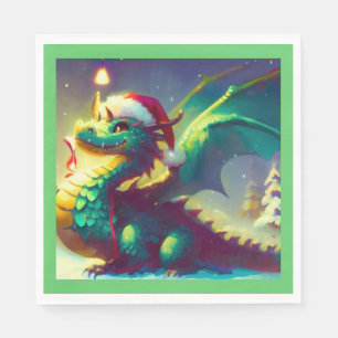Christmas Dragon 3 Napkins