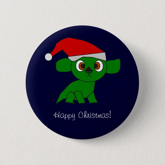 Christmas Dragon Button (Front)