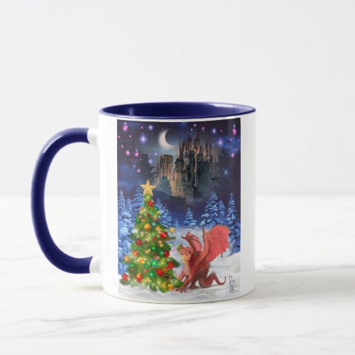 Christmas Dragon Getting Into Trouble Mug