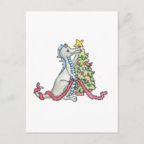 Christmas Dragon Holiday Postcard