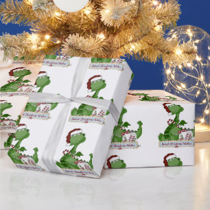 Christmas Dragon Holiday wrapping paper