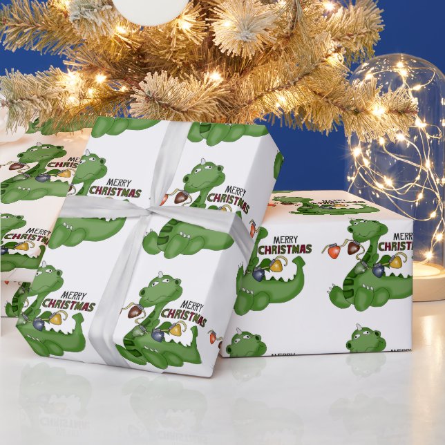 Christmas Dragon Holiday wrapping paper (Holidays)