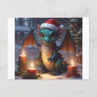 christmas dragon postcard