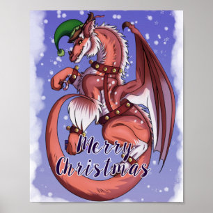 Christmas Dragon Poster