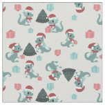 christmas dragon santa winter snow cute xmas fabric
