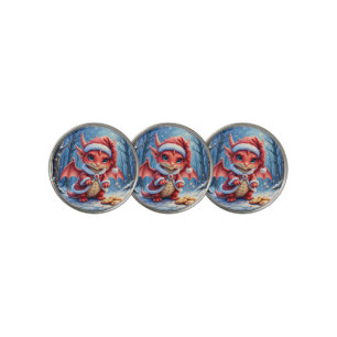 Christmas dragon, too cute to arrest, golf ball marker