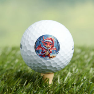 Christmas dragon, too cute to arrest, golf balls