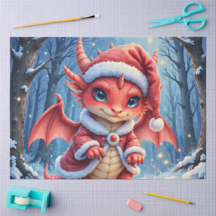 Christmas dragon, too cute to arrest, tissue paper