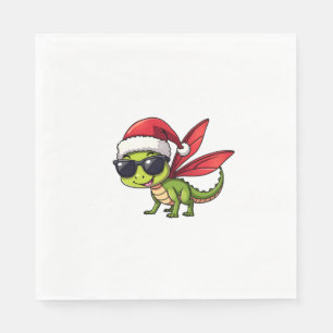 Christmas Dragonfly Santa Hat Funny Xmas Kids Napkins