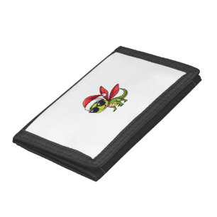 Christmas Dragonfly Santa Hat Funny Xmas Kids Trifold Wallet