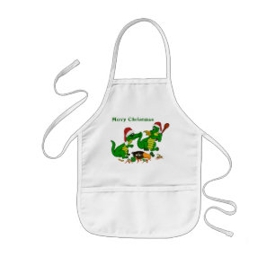 Christmas Dragons - today I wants cook Kids' Apron