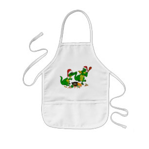 Christmas Dragons - today I wants cook Kids' Apron