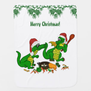 Christmas Dragons - today I will cook Stroller Blanket