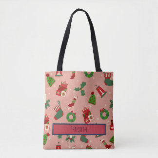Christmas Drawing I Custom Name Tote Bag
