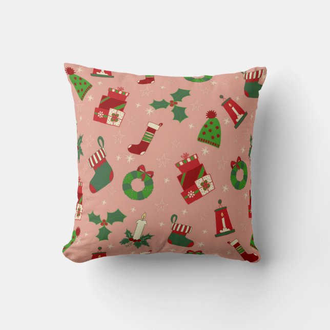 Christmas Drawing  Throw Pillow (Front)