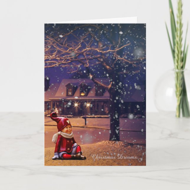 Christmas Dreams Elf Holiday Card (Front)