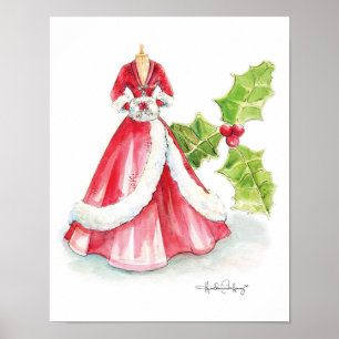 Christmas Dress 11x14 by Heather French Henry Poster