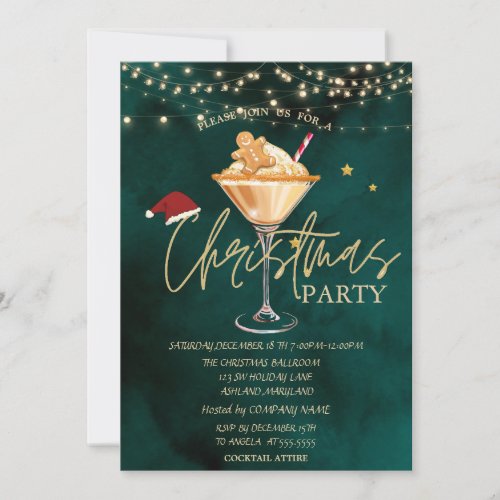 Christmas Drink Gingerbread Cookie Christmas Party Invitation