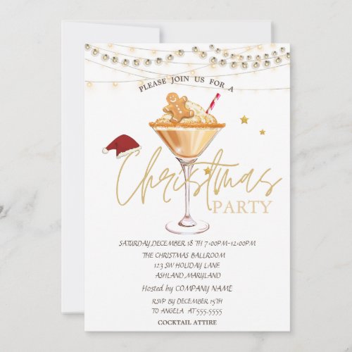 Christmas Drink Gingerbread Cookies Stars Invitation