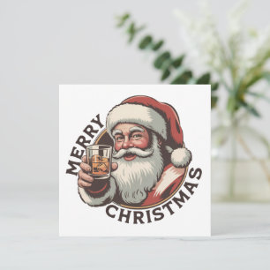 Christmas Drinking Bourbon Party Whiskey Lover  Holiday Card