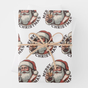 Christmas Drinking Bourbon Party Whiskey Lover Wrapping Paper Sheets