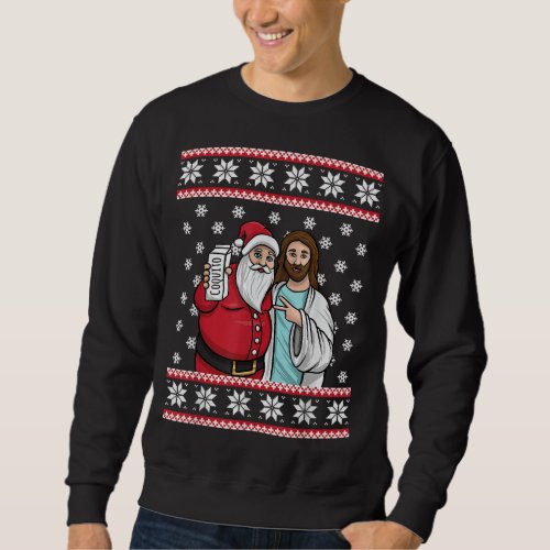 Christmas Drinking Party Santa Jesus Jingle Bro Co Sweatshirt