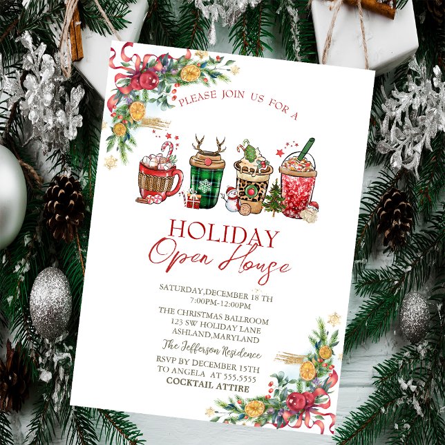 Christmas Drinks,Branches Holiday Invitation (Creator Uploaded)