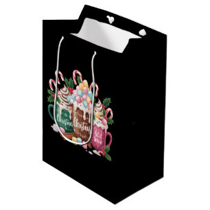 Christmas Drinks Pink Coquette Gingerbread Coffee  Medium Gift Bag