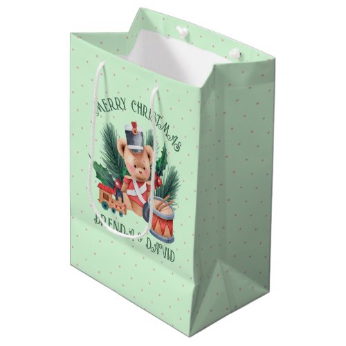 Christmas drummer boy illustration medium gift bag