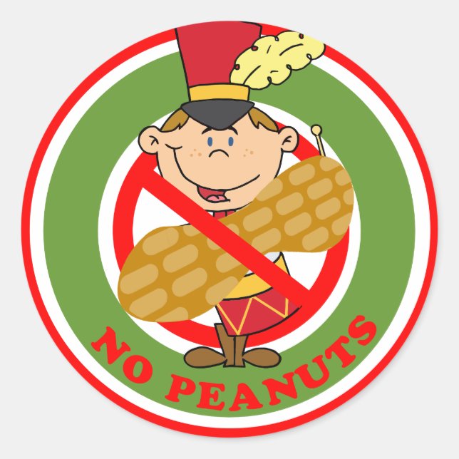 Christmas Drummer Boy No Peanuts Stickers (Front)