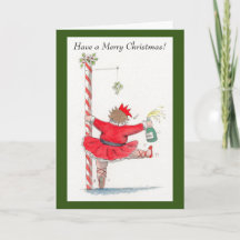 Christmas drunk dancer card