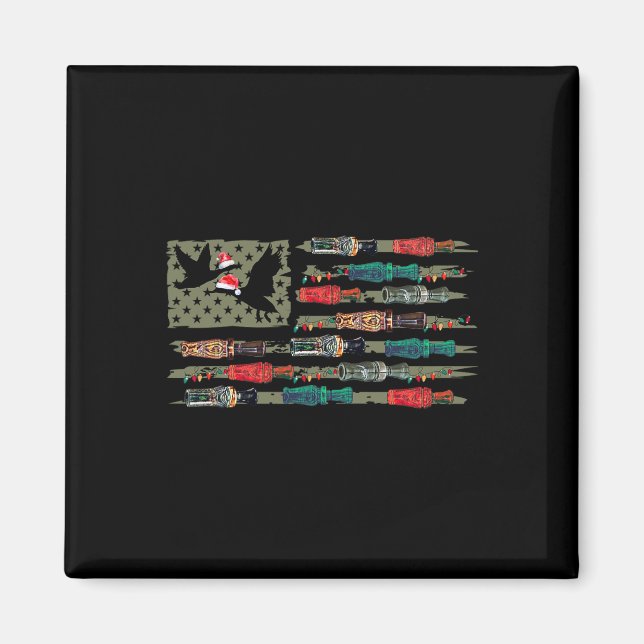 Christmas Duck Call Flag Christmas Mallard Duck Hu Magnet (Front)