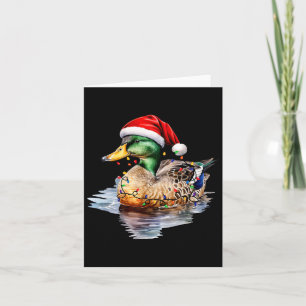 Christmas Duck Hunting Santa Xmas Light Country Ma Card