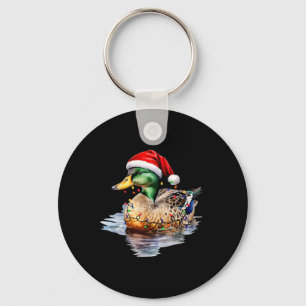 Christmas Duck Hunting Santa Xmas Light Country Ma Keychain