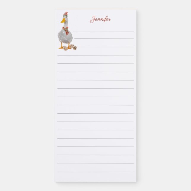 Christmas Duck Magnetic Notepad (Front)