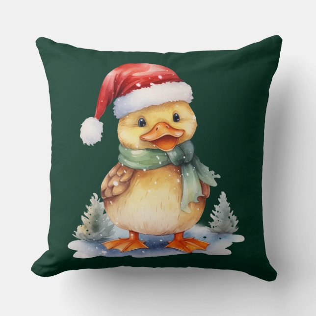 Christmas Duck Throw Pillow (Front)