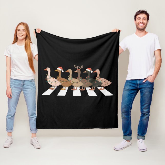 Christmas Ducks Funny Animals Xmas Farm Lover Gift Fleece Blanket (In Situ)