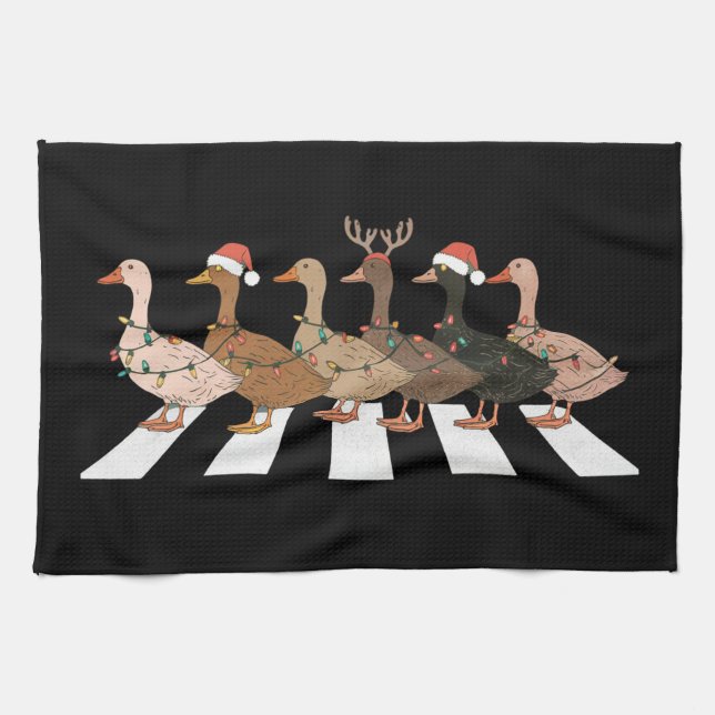 Christmas Ducks Funny Animals Xmas Farm Lover Gift Kitchen Towel (Horizontal)