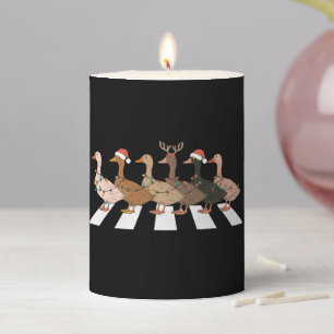 Christmas Ducks Funny Animals Xmas Farm Lover Gift Pillar Candle