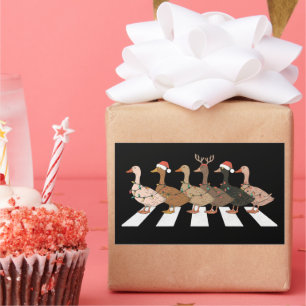 Christmas Ducks Funny Animals Xmas Farm Lover Gift Rectangular Sticker