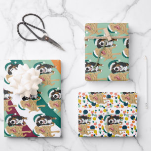 Christmas Dudley Labrador and Bernese Mountain Dog Wrapping Paper Sheets