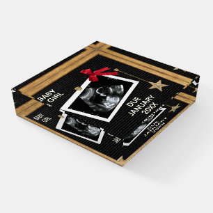 Christmas Due Date Announcement Baby Ultrasound  Paperweight
