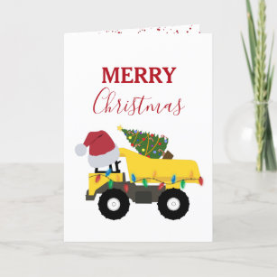 Christmas Dump Truck Construction Trucks  Holiday Card