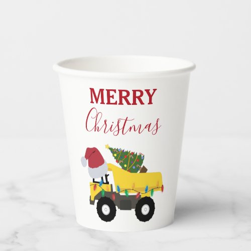 Christmas Dump Truck Construction Trucks  Paper Cups